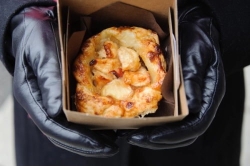 Apple hand pie with rosemary caramel